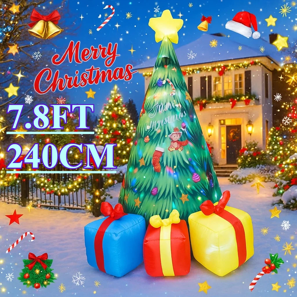 Home Decor Lighting Tree - 7.8FT Inflatable Christmas Tree with LED