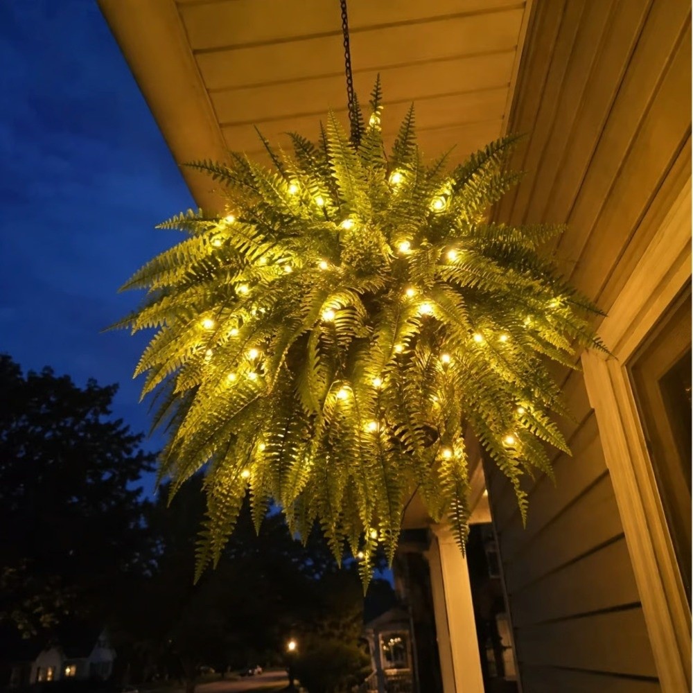 Home Decor Lighting Tree - 24 Leaves Glowing Boston Ferns with