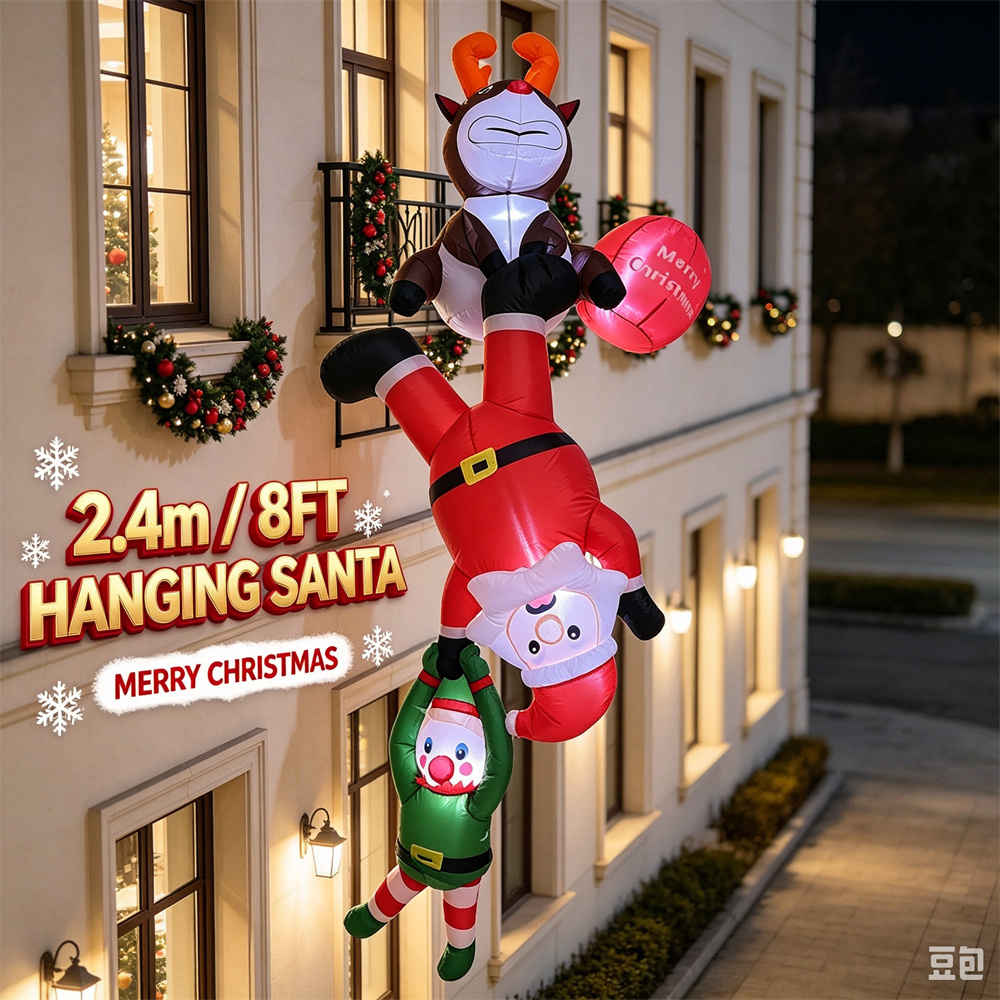 7.9FT Christmas Hanging Inflat - Santa'S Elves Holiday Lighting & Decor Llc ulasan dan harga