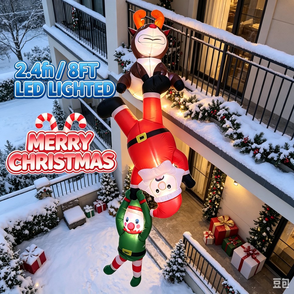 7.9FT Christmas Hanging Inflat - Santa'S Elves Holiday Lighting & Decor Llc ulasan dan harga