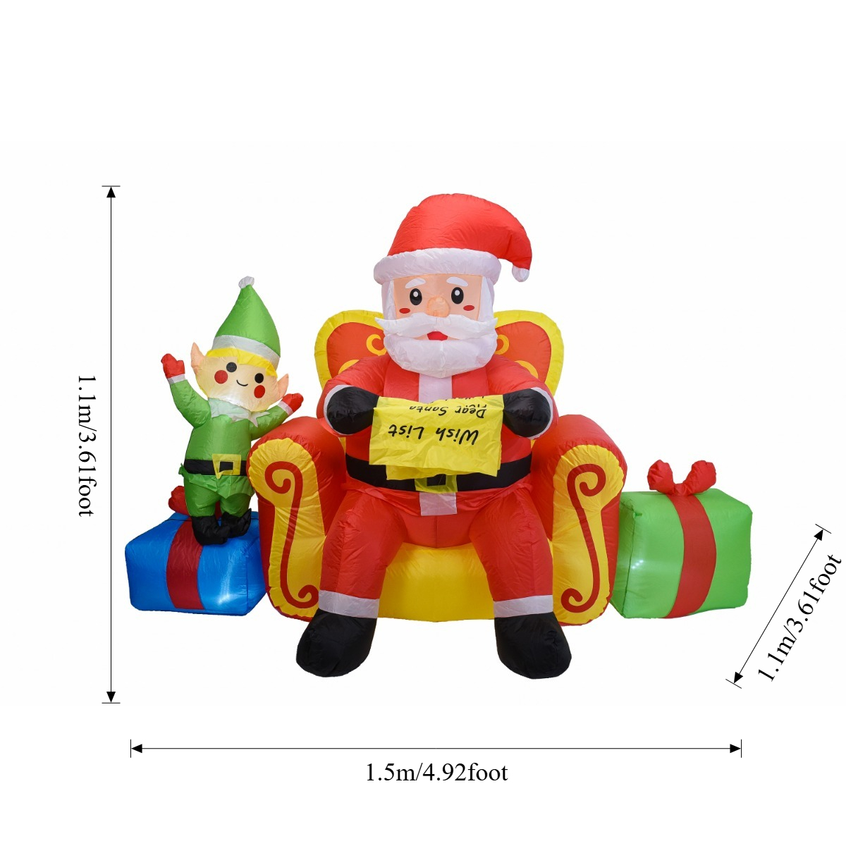 7.2FT Christmas Inflatable San - Santa'S Elves Holiday Lighting & Decor Llc ulasan dan harga