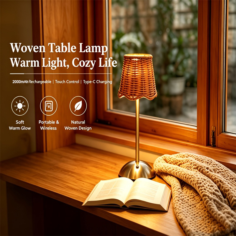 Bohemian Woven Rattan Art Tabl - Lighting Decoration For Home ulasan dan harga