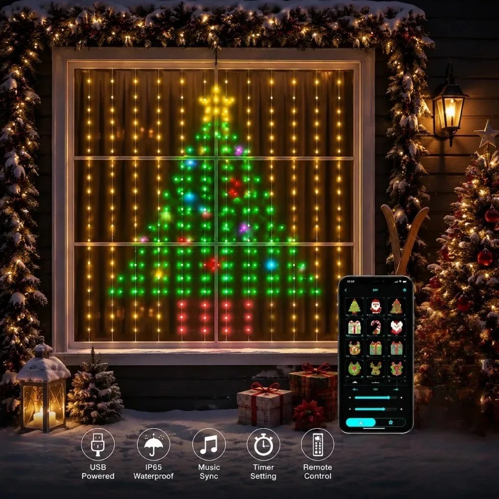 Christmas Light String LED Cur - Wall Decor Lighting ulasan dan harga