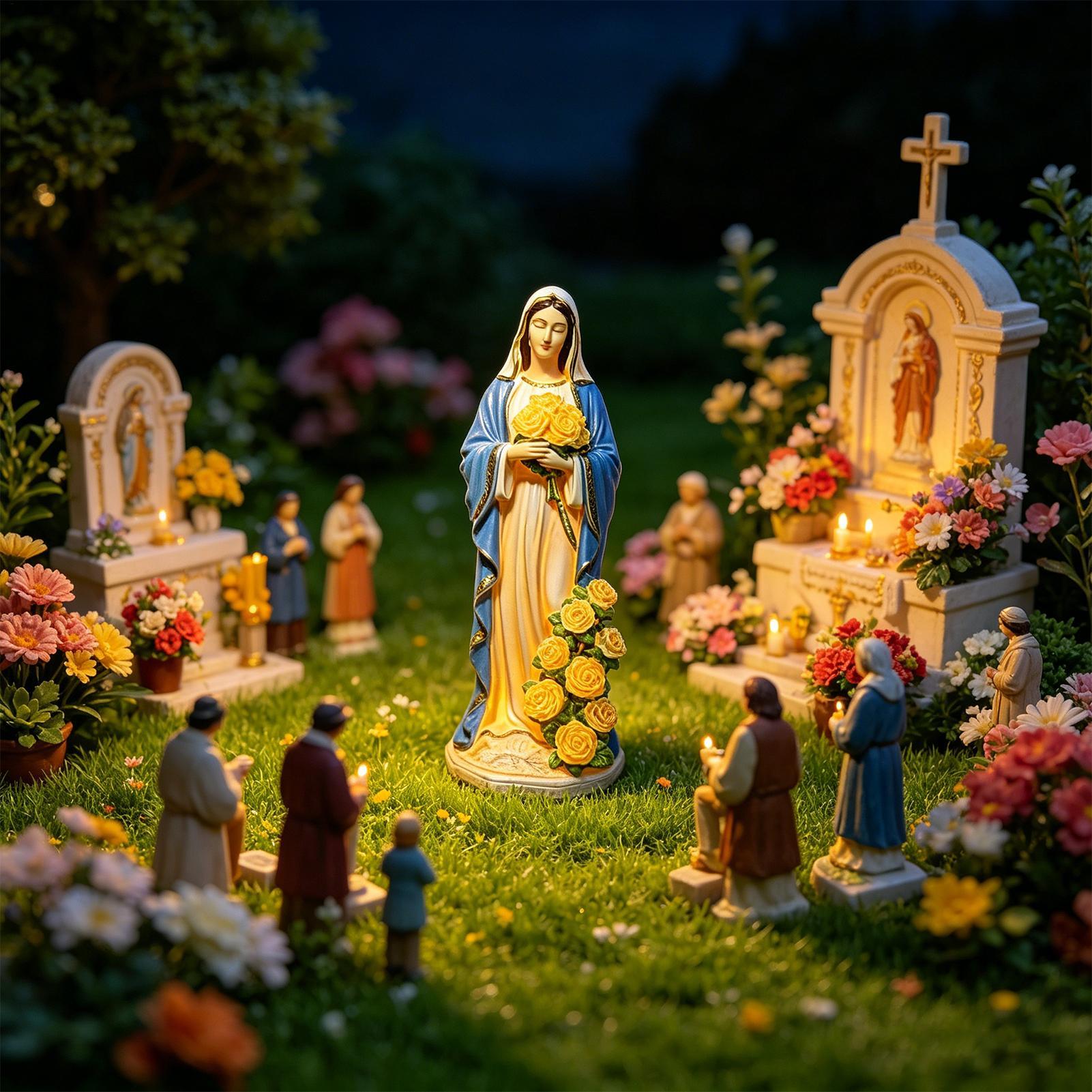 Virgin Mary Solar Statue Garde - Yard Lighting Decor ulasan dan harga