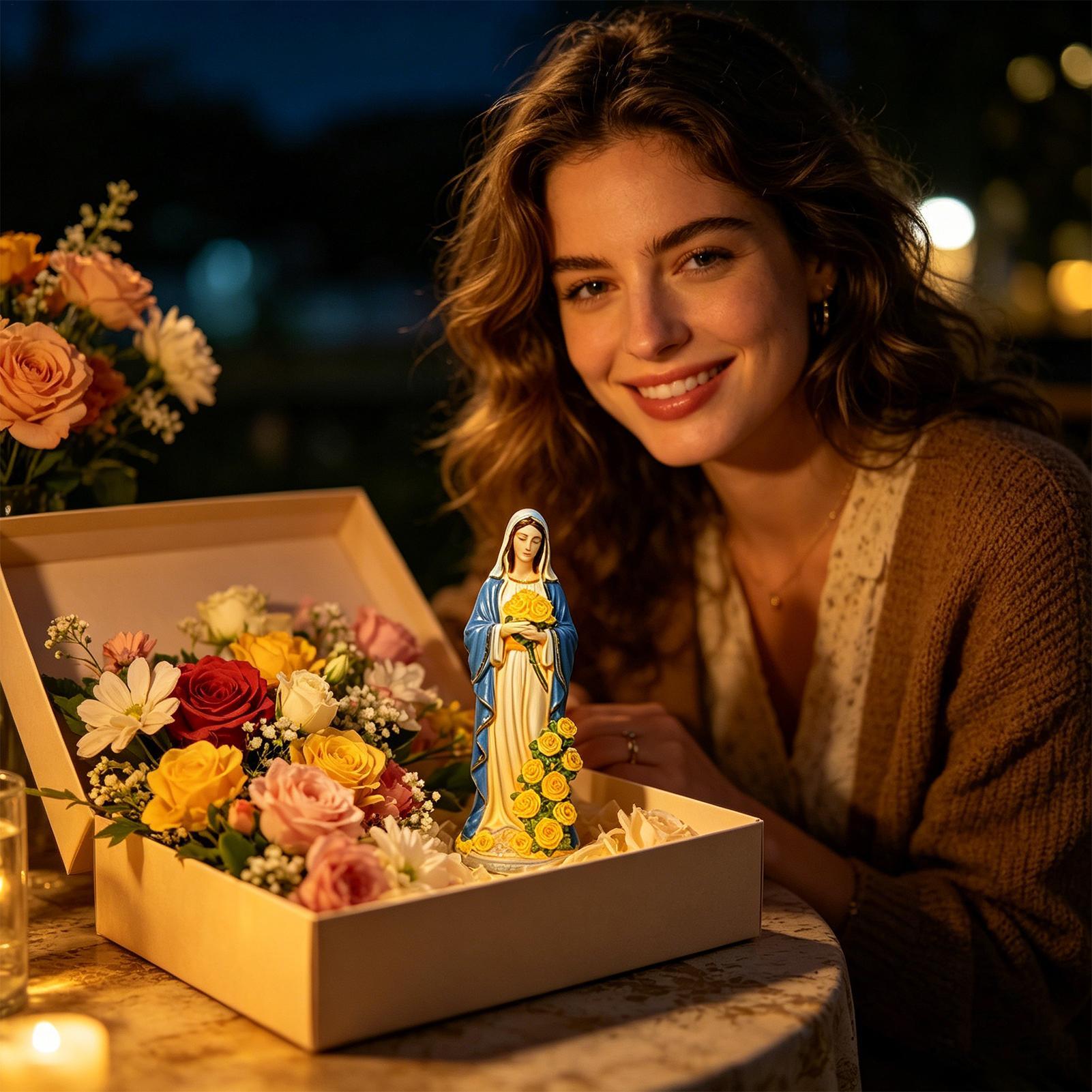Virgin Mary Solar Statue Garde - Yard Lighting Decor ulasan dan harga