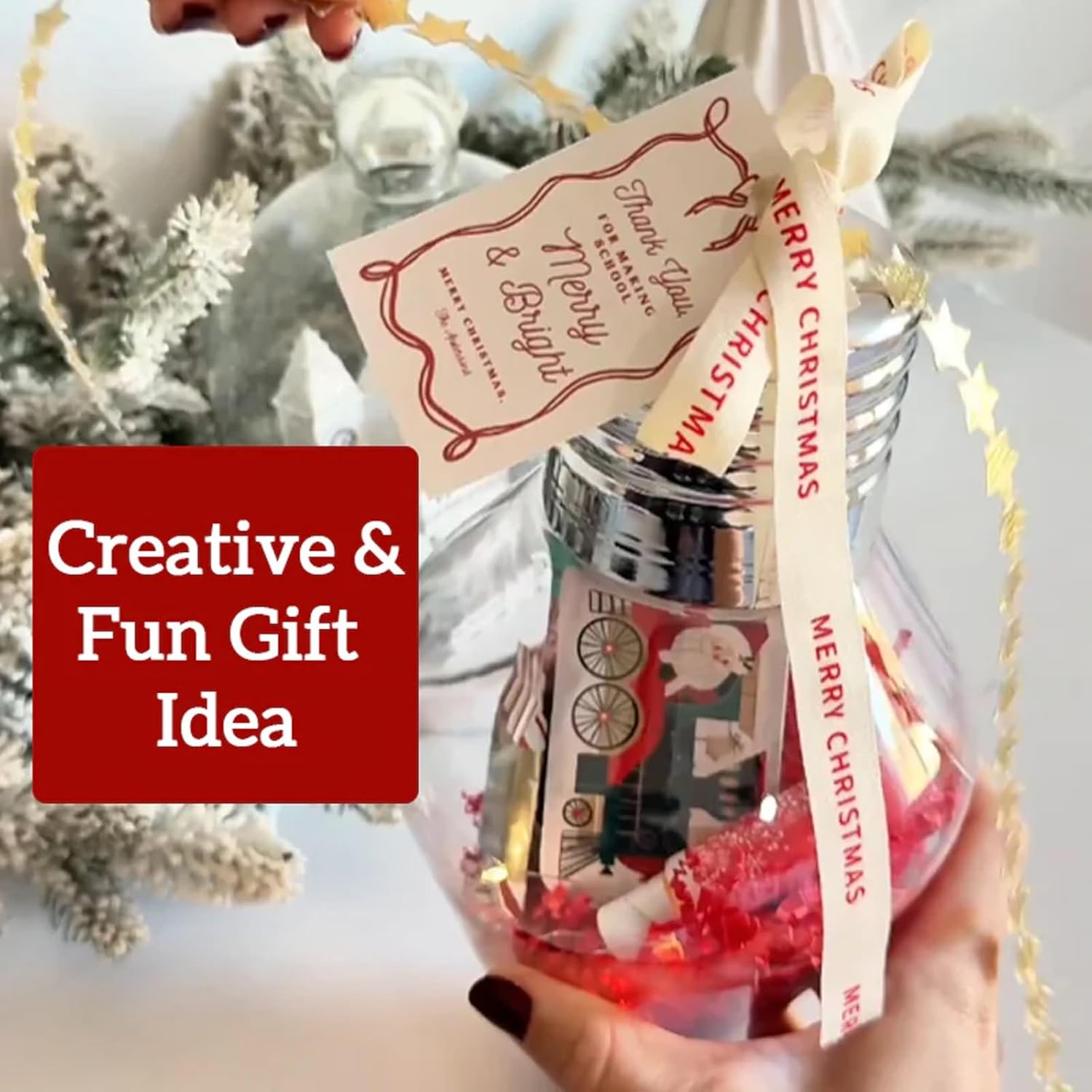 Christmas Bulb Gift Jar Christ - Home Decor Lighting Tree ulasan dan harga