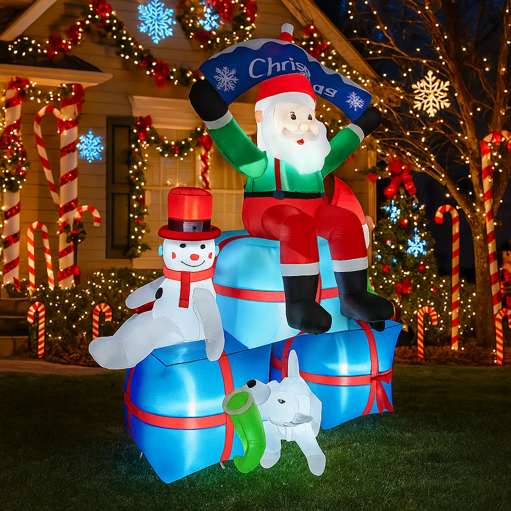2.1M/6.8FT Inflatable Santa Cl - Santa'S Elves Holiday Lighting & Decor Llc ulasan dan harga