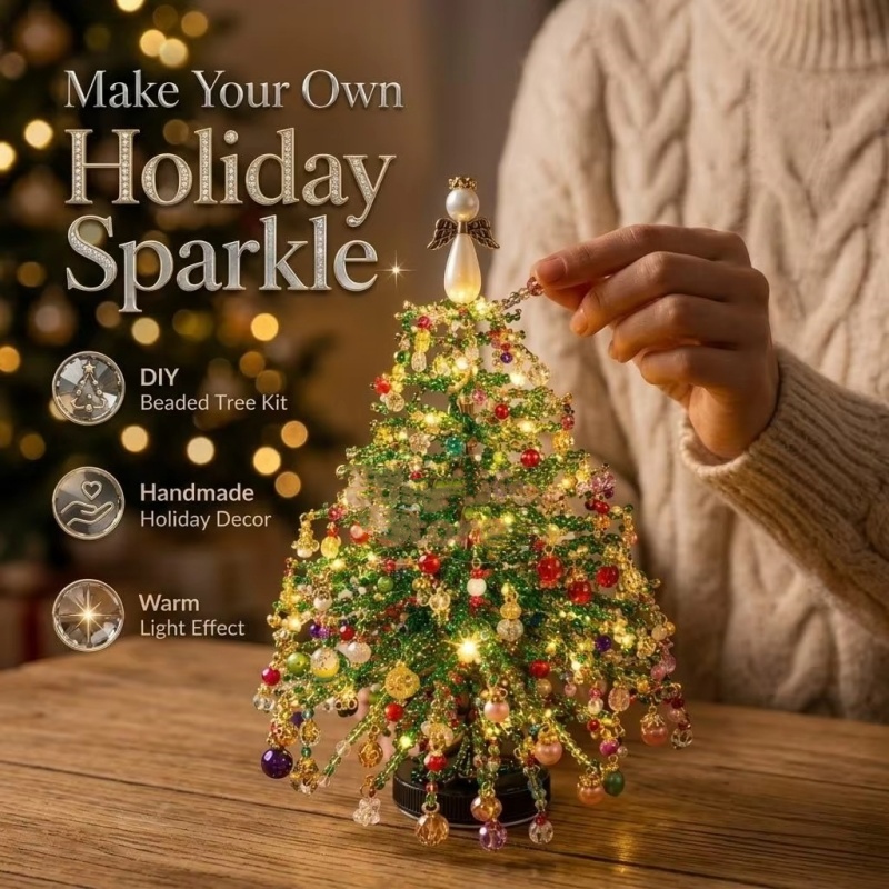 DIY Beaded Christmas Tree Kit  - Home Decor Lighting Tree ulasan dan harga