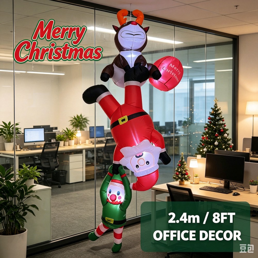 8FT Hanging Inflatable Christm - Santa'S Elves Holiday Lighting & Decor Llc ulasan dan harga
