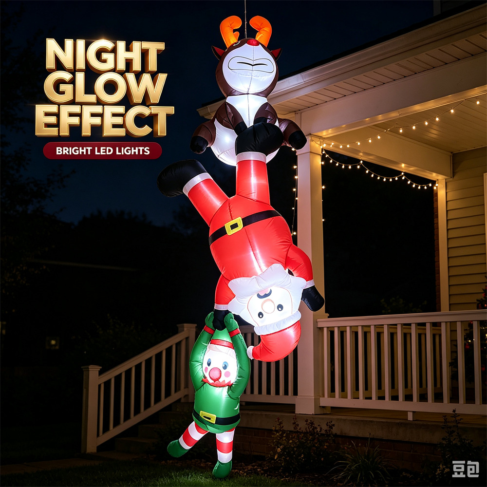 8FT Hanging Inflatable Christm - Santa'S Elves Holiday Lighting & Decor Llc ulasan dan harga