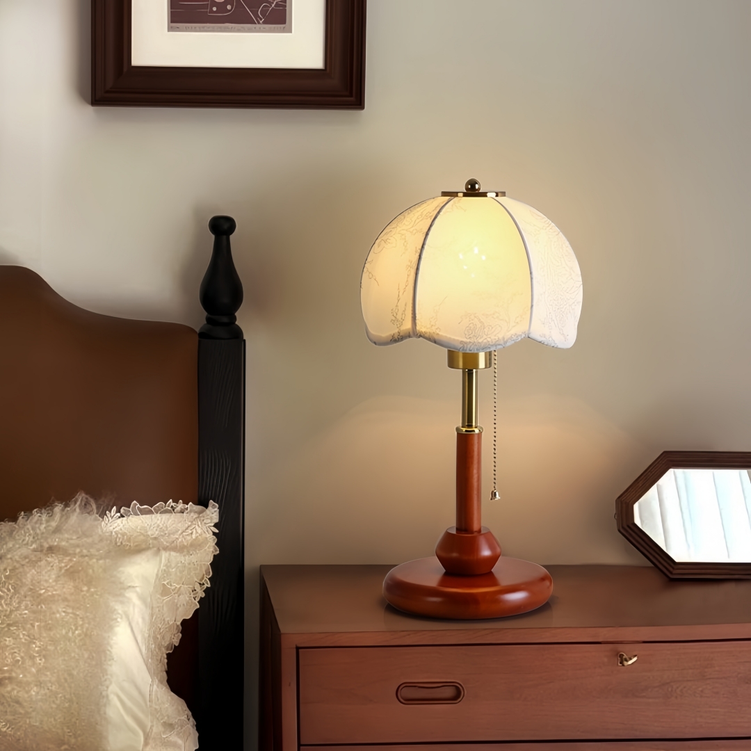 Vintage Scalloped Dome Table L - Lighting Decor For Room ulasan dan harga