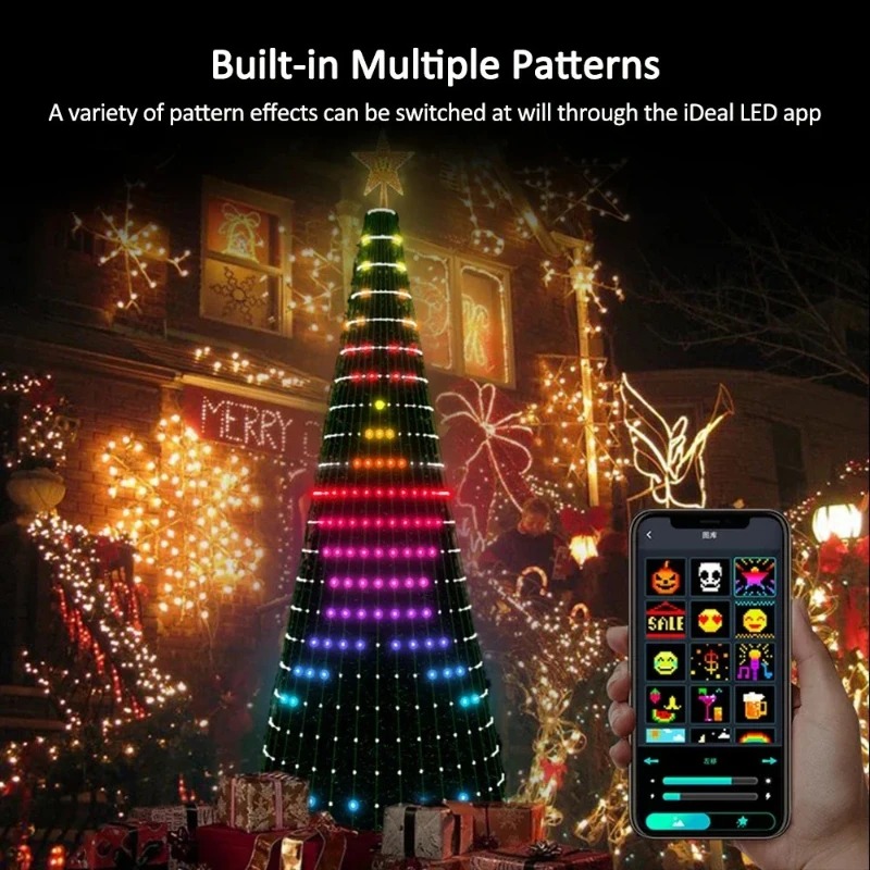 Christmas Star Tree Lights RGB - Home Decor Lighting Tree ulasan dan harga