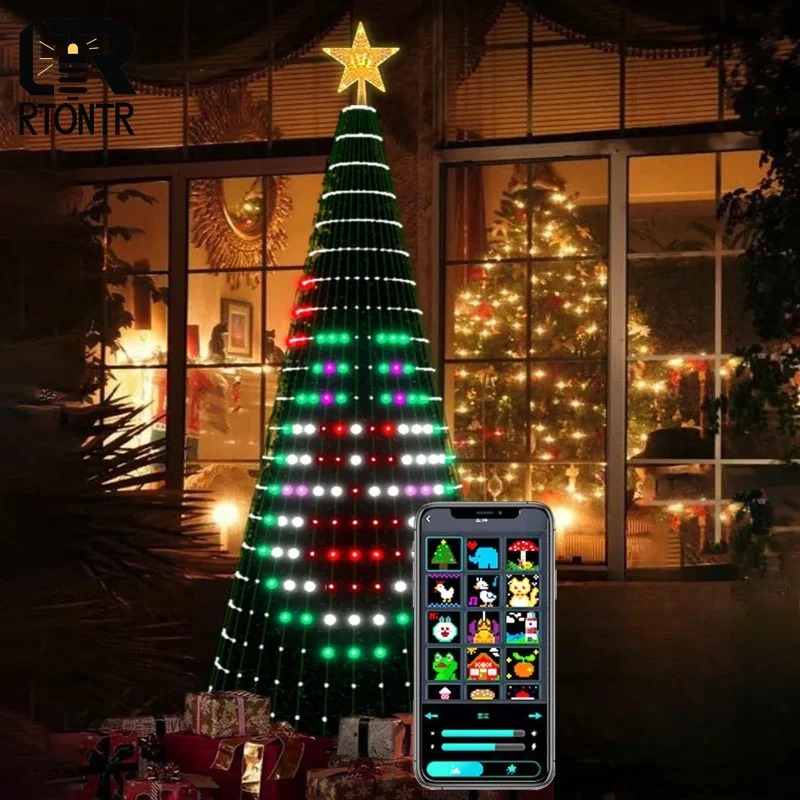 Christmas Star Tree Lights RGB - Home Decor Lighting Tree ulasan dan harga