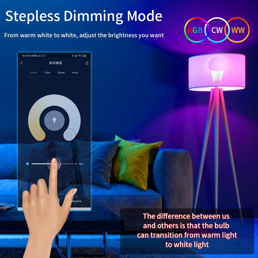 Tuya Bluetooth LED Bulb Dimmab - Colour Changing Bulb ulasan dan harga