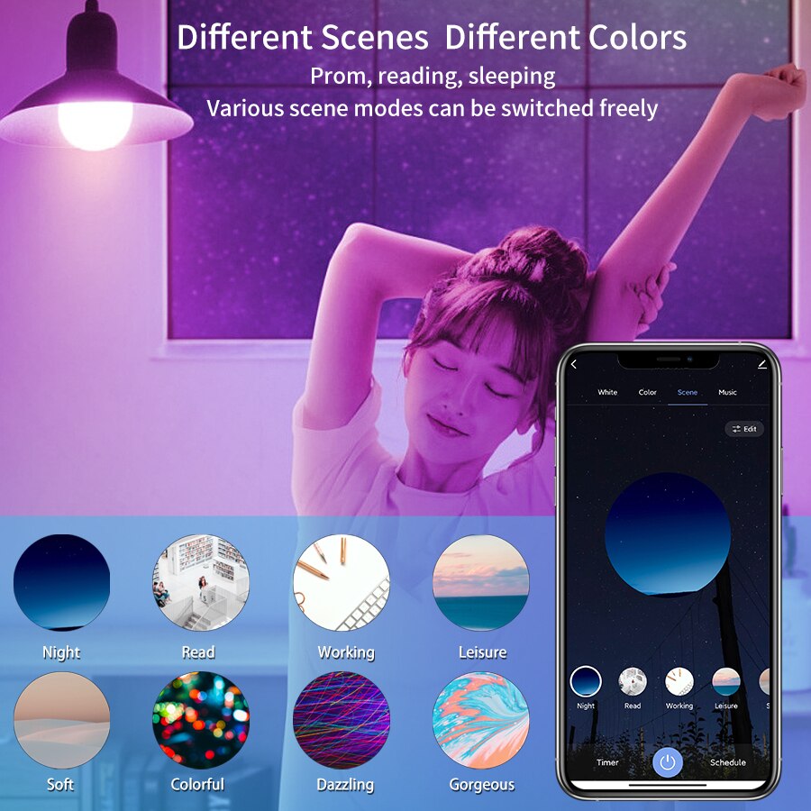 Tuya Bluetooth LED Bulb Dimmab - Colour Changing Bulb ulasan dan harga