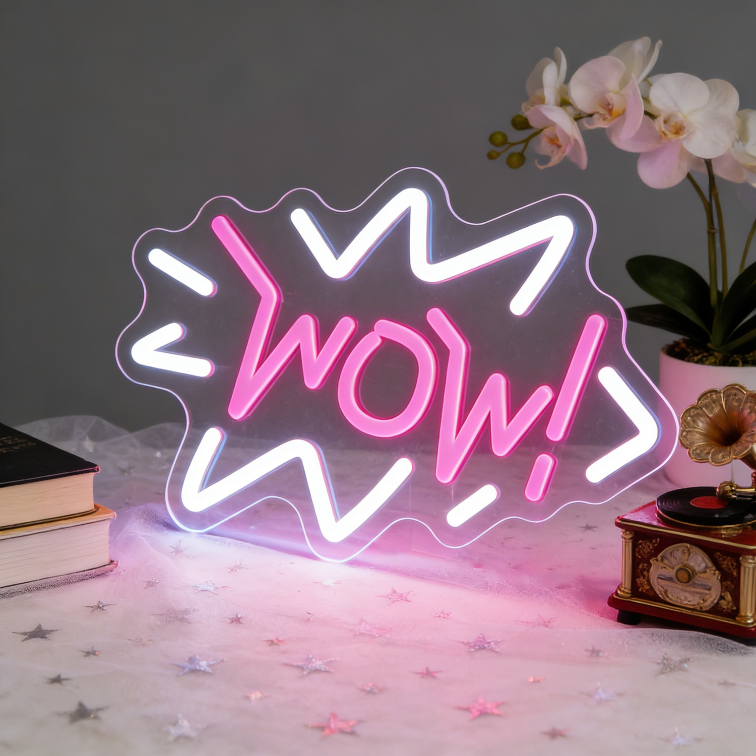 Wow Neon Sign LED Pop Art Marq - Lighting Decor Wow ulasan dan harga