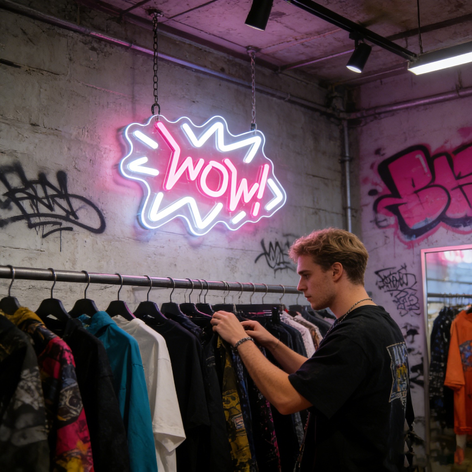 Wow Neon Sign LED Pop Art Marq - Lighting Decor Wow ulasan dan harga
