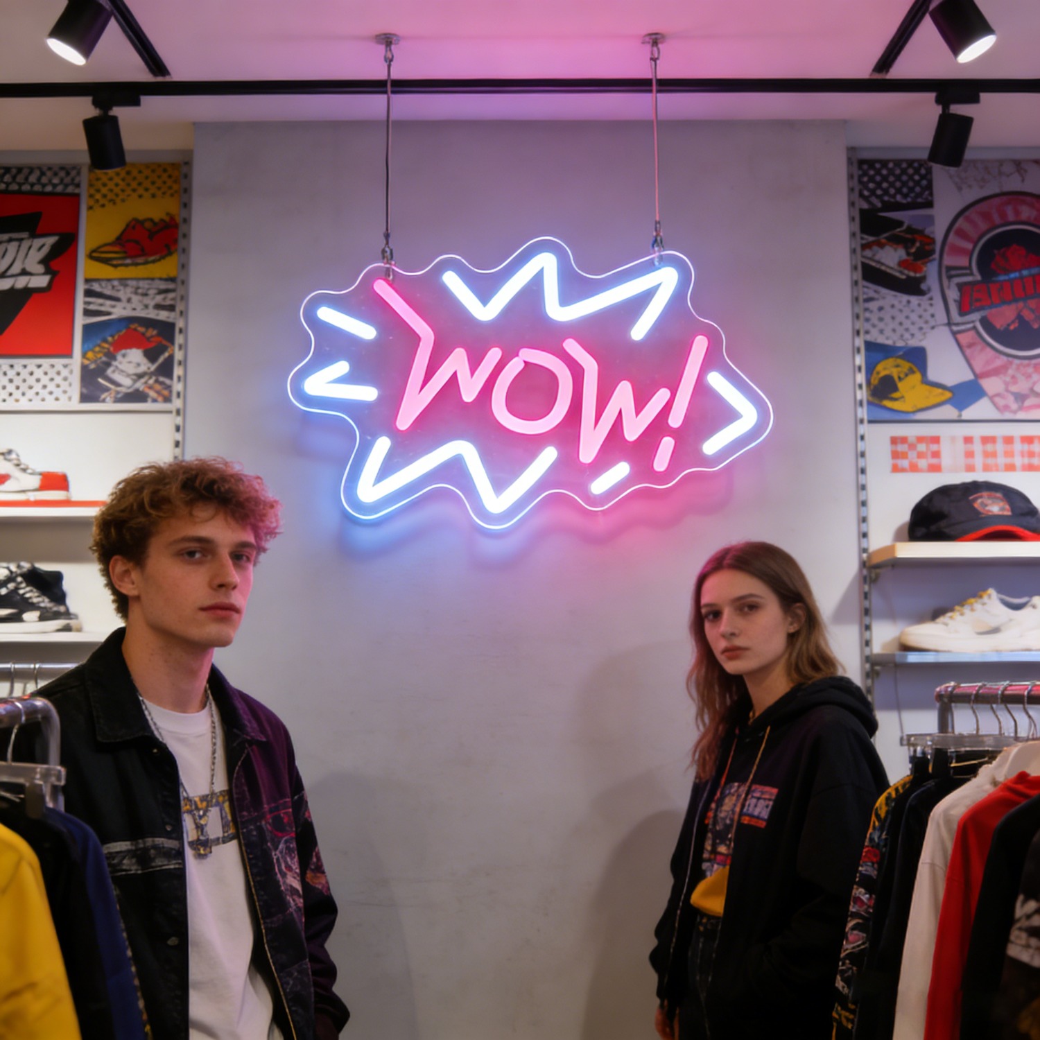 Wow Neon Sign LED Pop Art Marq - Lighting Decor Wow ulasan dan harga