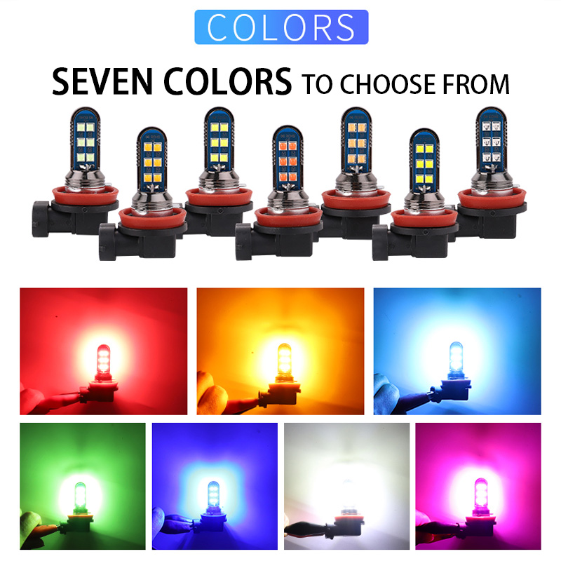 2Pcs 7 Colors Green Orange H7  - Colour Changing Bulb ulasan dan harga