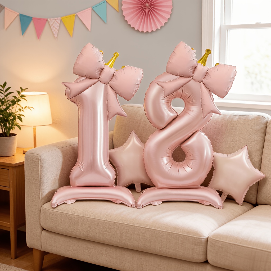 Light Luxury Pink 3D Balloons  - Lighting Decor Photos ulasan dan harga