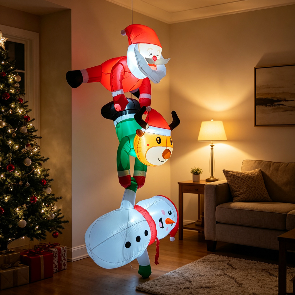 2.4M Inflatable Christmas Stac - Santa'S Elves Holiday Lighting & Decor Llc ulasan dan harga