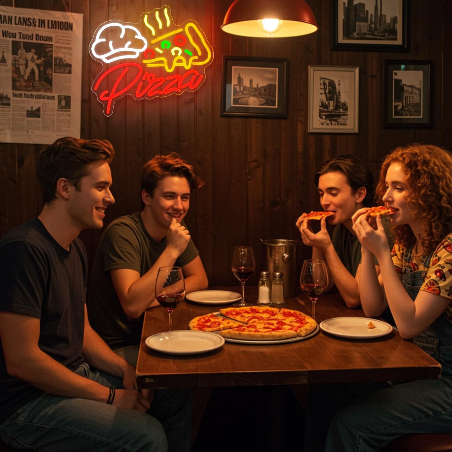 Pizza Neon Sign Colorful Pizza - Wall Decor Lighting ulasan dan harga
