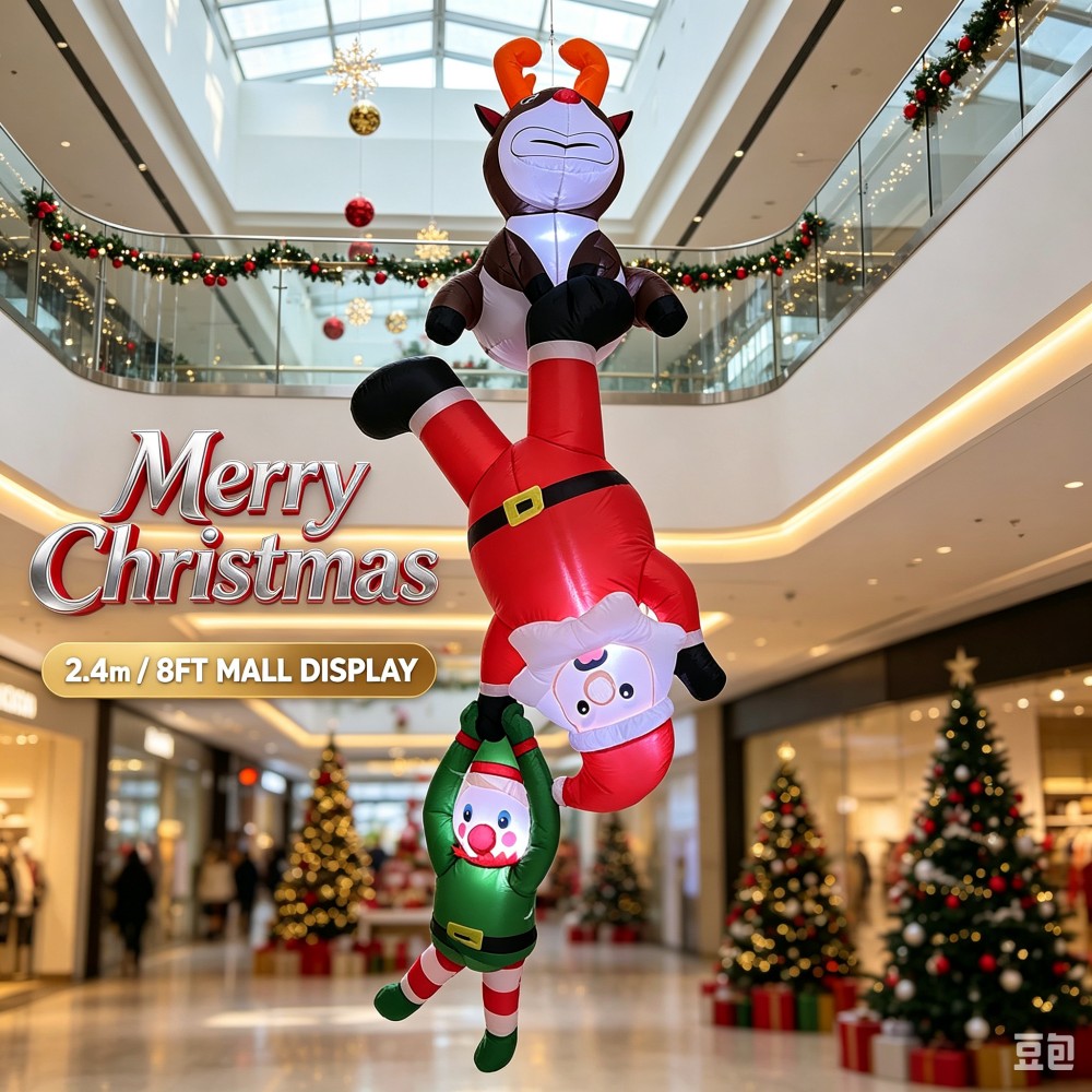 8FT Inflatable Upside Down San - Santa'S Elves Holiday Lighting & Decor Llc ulasan dan harga