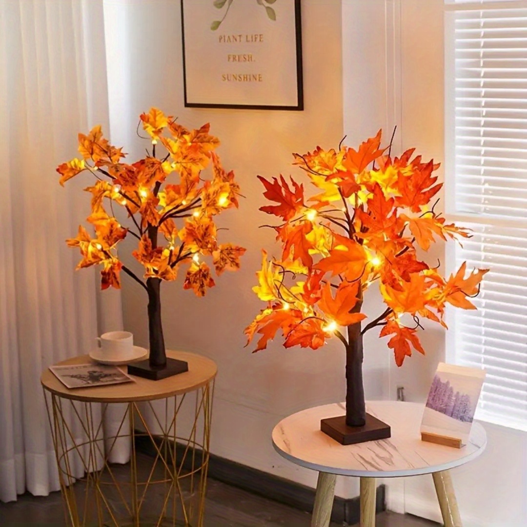 24-inch Fall Lighted Maple Tre - Home Decor Lighting Tree ulasan dan harga