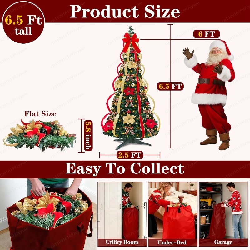180CM Pre‑Lit Foldable Christm - Home Decor Lighting Tree ulasan dan harga