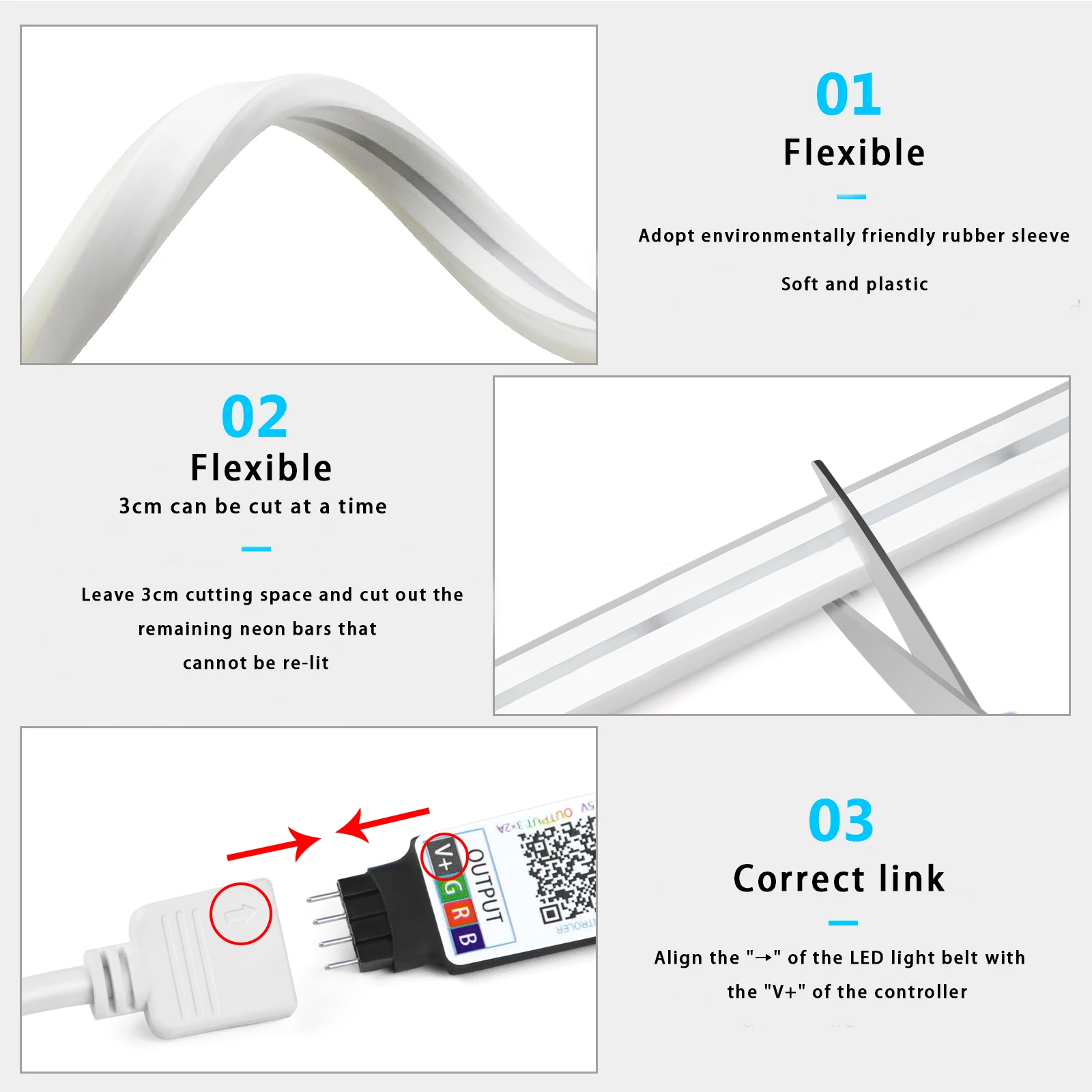1-5m RGB LED Neon Strip Light  - Lighting Decoration For Home ulasan dan harga